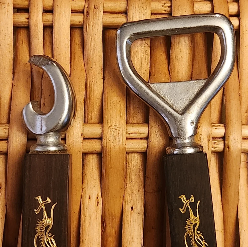 Japanese design Stainless Steel Wood Handle 2 piece Bar Set MCM‎
